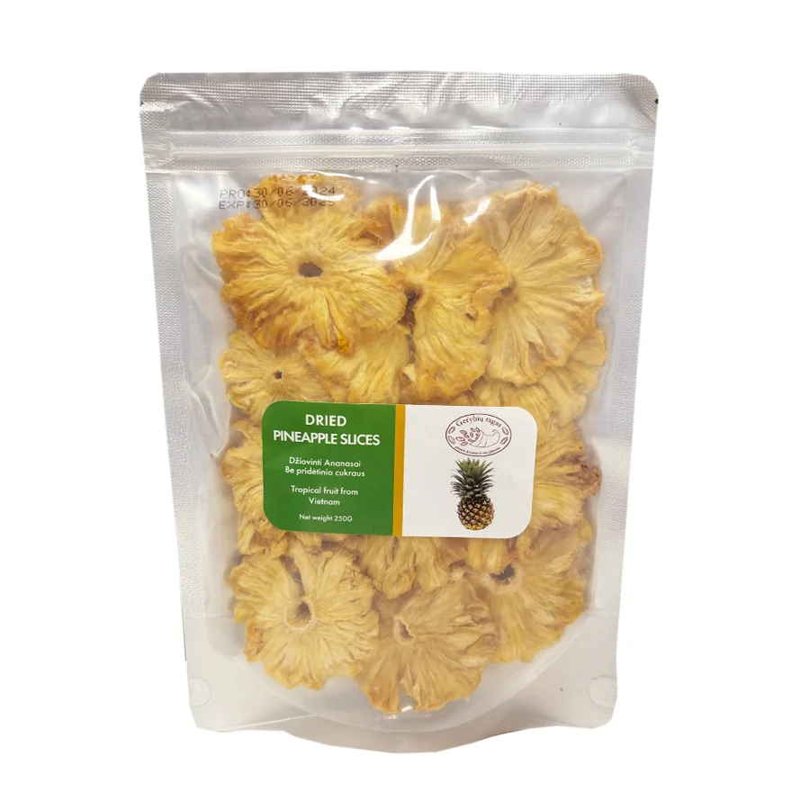 Kuivatatud ananassi rõngad, naturaalsed, 250g