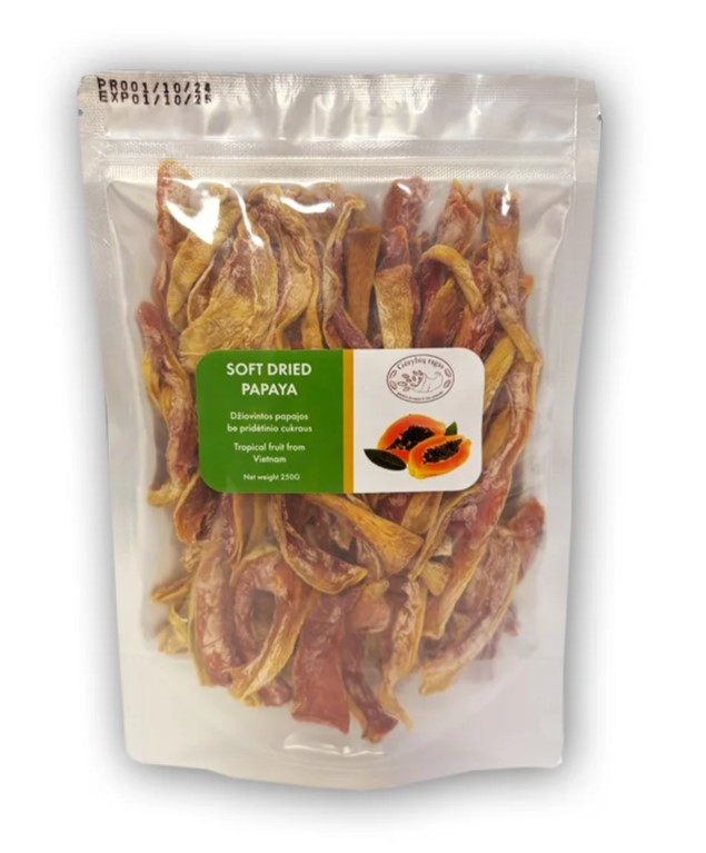 Papaia kuivatatud, ilma lisatud suhkruta, 250g